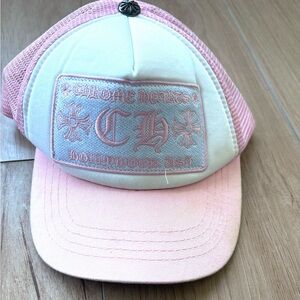 Chrome Hearts Pink and White Trucker Hat